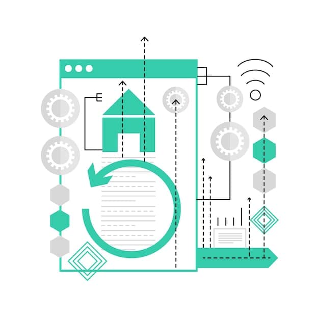 A diagram illustrating the process of implementing supply chain automation, featuring steps such as assessment, planning, execution, and monitoring. The diagram uses modern, clean graphics and icons to represent each stage of the process.