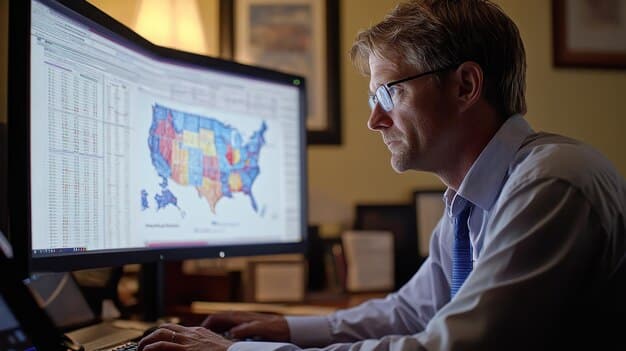 A close-up shot of a US business analyst using a drag-and-drop interface on a low-code platform, highlighting the ease of use and visual nature of the development environment. Focus on the seamless integration of different components.