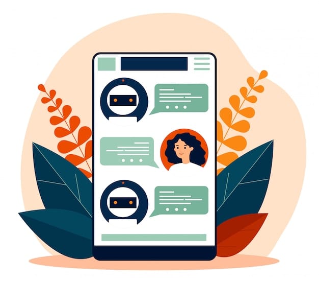 A graphic depicting a chatbot intelligently interacting with a customer, resolving queries and providing support. The chatbot interface is sleek and modern, emphasizing efficiency and user-friendliness.
