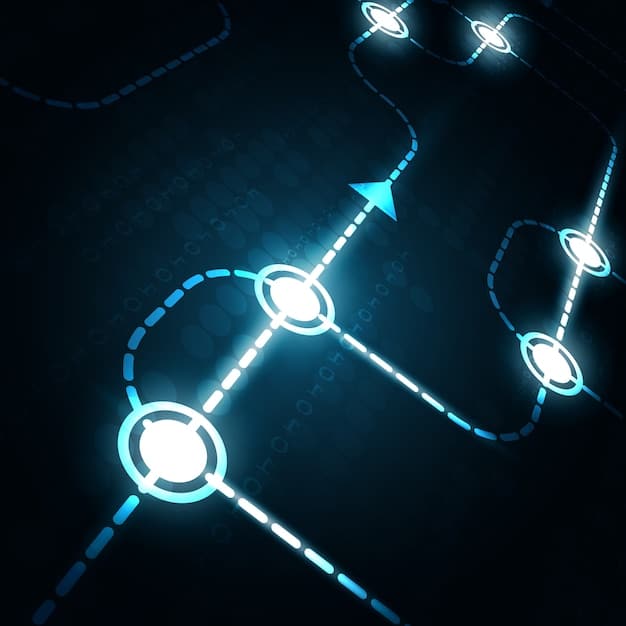 A diagram illustrating a typical supply chain, highlighting the points where blockchain technology can be integrated for security and transparency. The diagram includes stages like sourcing, manufacturing, distribution, and retail, with blockchain icons overlaid on each stage to show how data is recorded and verified at each step. The image emphasizes the flow of information and goods, with arrows indicating the movement of products and data across the supply chain.