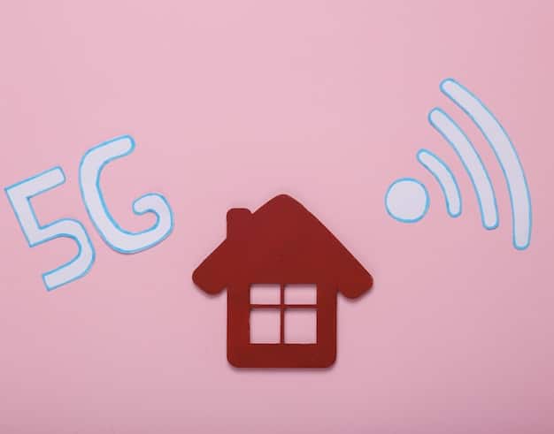 A split-screen infographic comparing 5G home internet (left) and cable internet (right). The 5G side highlights wireless connectivity, easy setup, and expanding coverage, while the cable internet side emphasizes stability, consistent speeds, and established infrastructure. The infographic uses icons and concise text to illustrate the key differences.