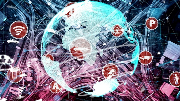 A visual depicting traditional centralized news media outlets being disrupted and replaced by a network of smaller, independent, and decentralized news sources, all interconnected through blockchain and altcoins.