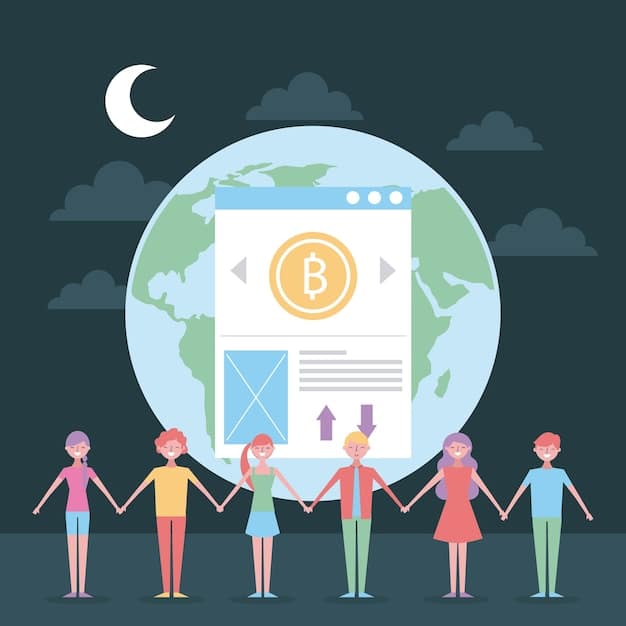 A graphic depicting a user receiving tokens for reading and sharing a news article on a decentralized news platform.
