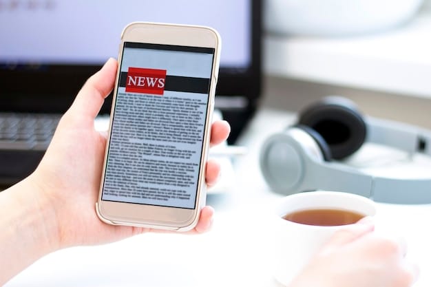 A mobile phone displaying a news article with a 