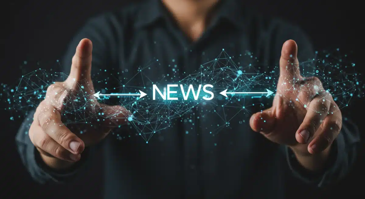 Interconnected nodes symbolizing a decentralized news network