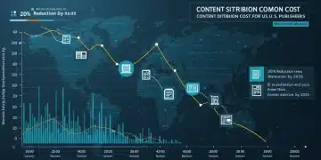 Financial chart showing a 20% reduction in content distribution costs for U.S. publishers due to decentralized news by 2025.
