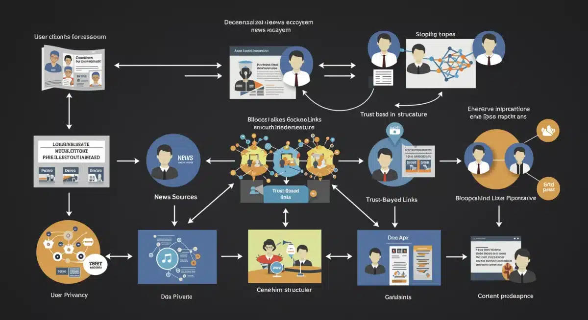 Information flow in a decentralized news ecosystem