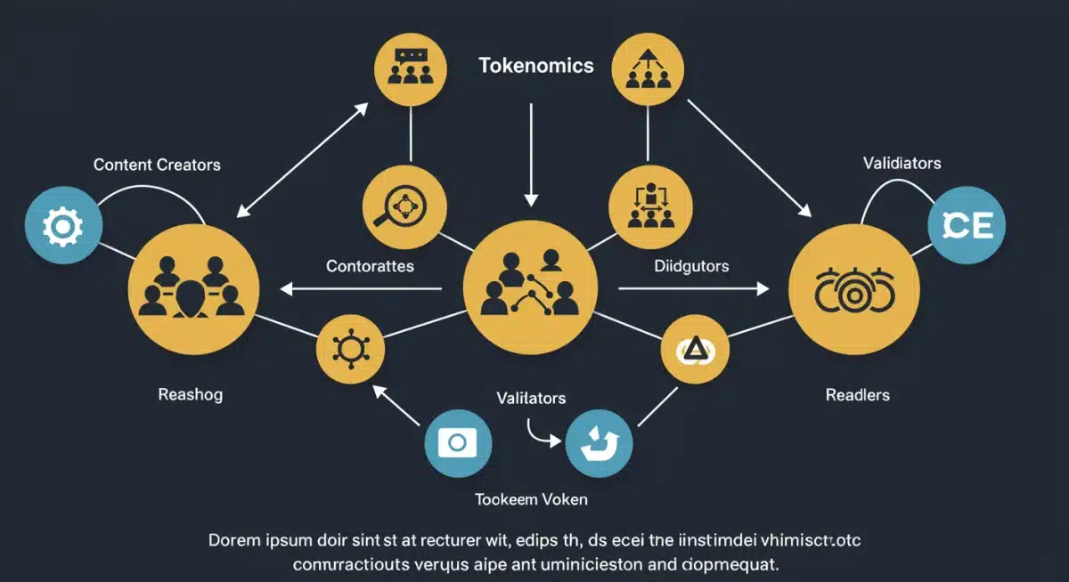 Tokenomics diagram for decentralized news platforms