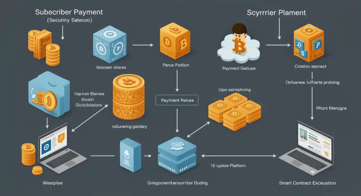 Cryptocurrency payment flow for content subscriptions