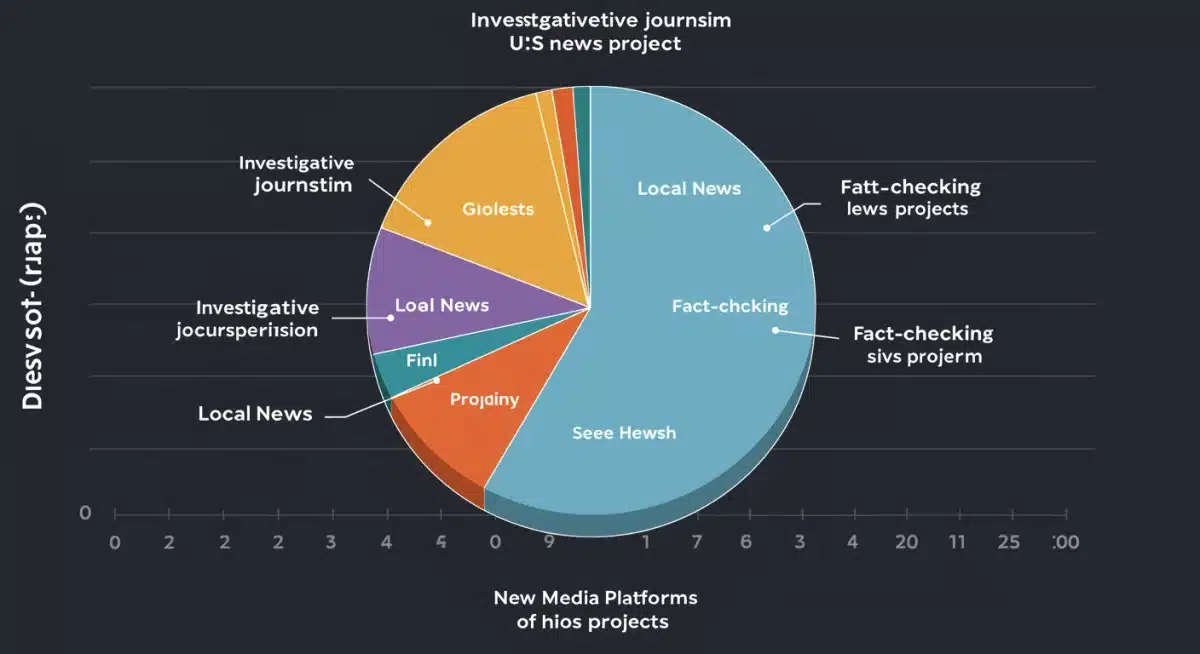 Distribution of DAO grants across various US news project categories.