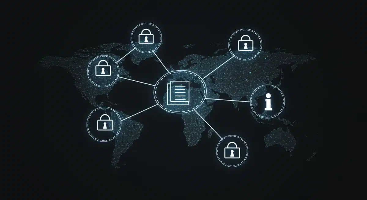 Decentralized data verification network illustrating secure information validation.