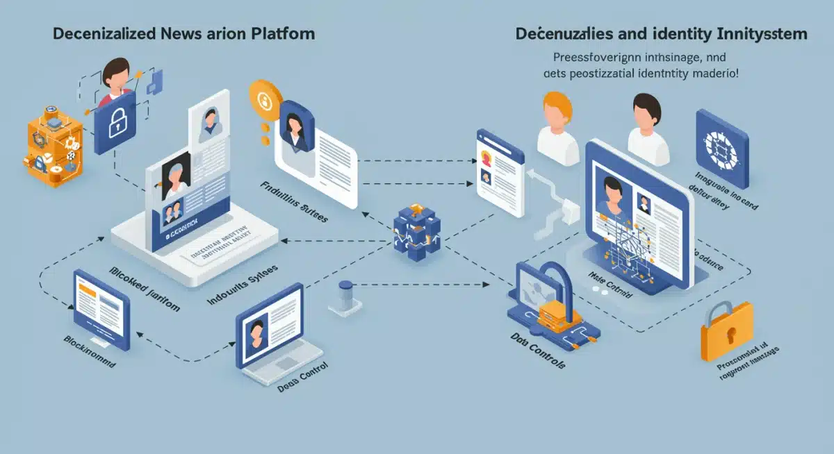 Infographic showing decentralized identity data flow in news