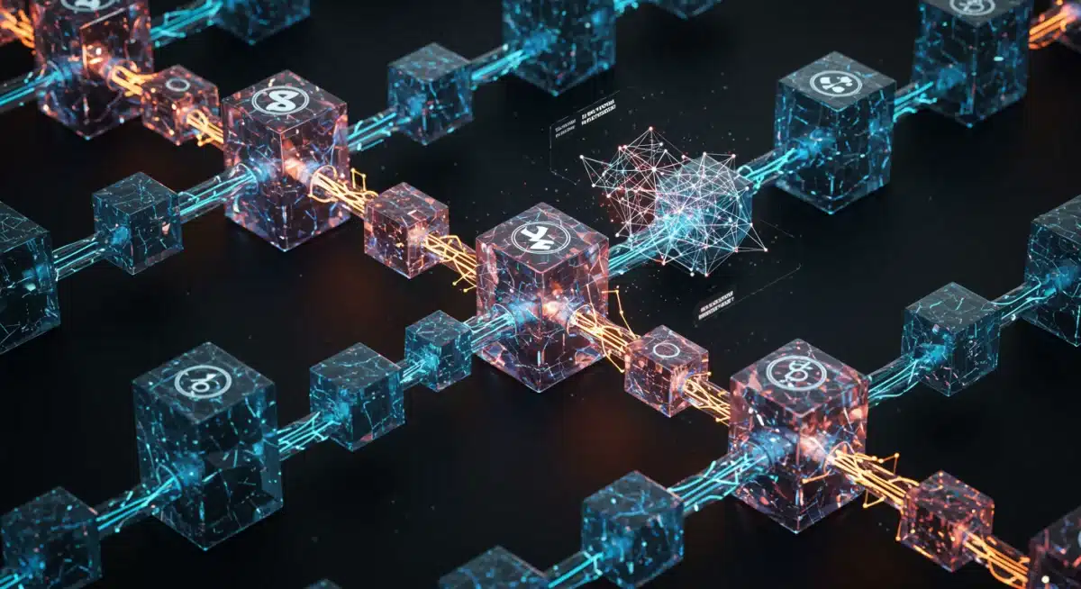 Blockchain ledger showing transparent DAO funding transactions