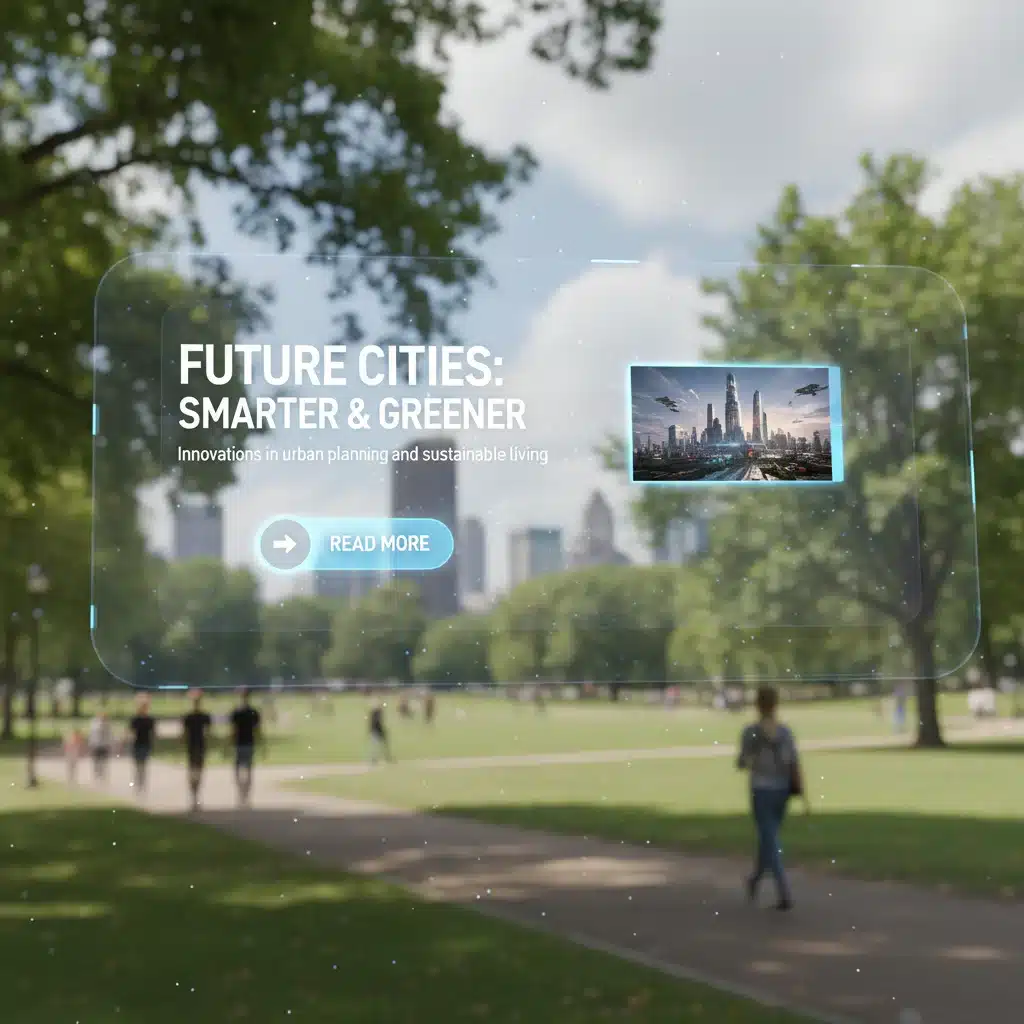 Augmented reality news content floating in a user's field of vision