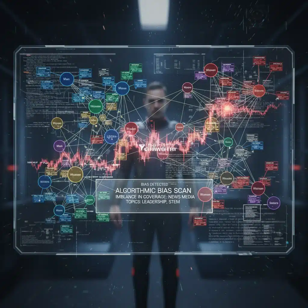 Algorithmic bias detection visualization in news content.