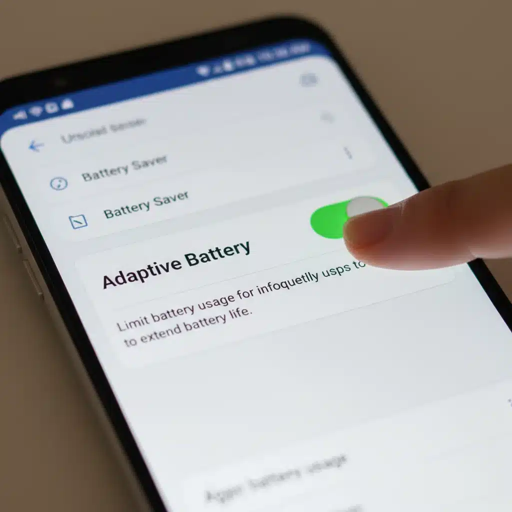 Adaptive Battery setting enabled on an Android smartphone screen