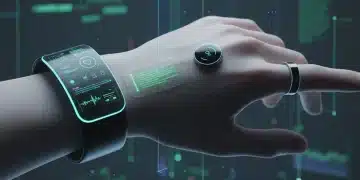 Top 4 Wearable Health Tech Innovations: Insider Knowledge for the Next 6 Months Futuristic hand with multiple sleek wearable health devices glowing with digital interfaces