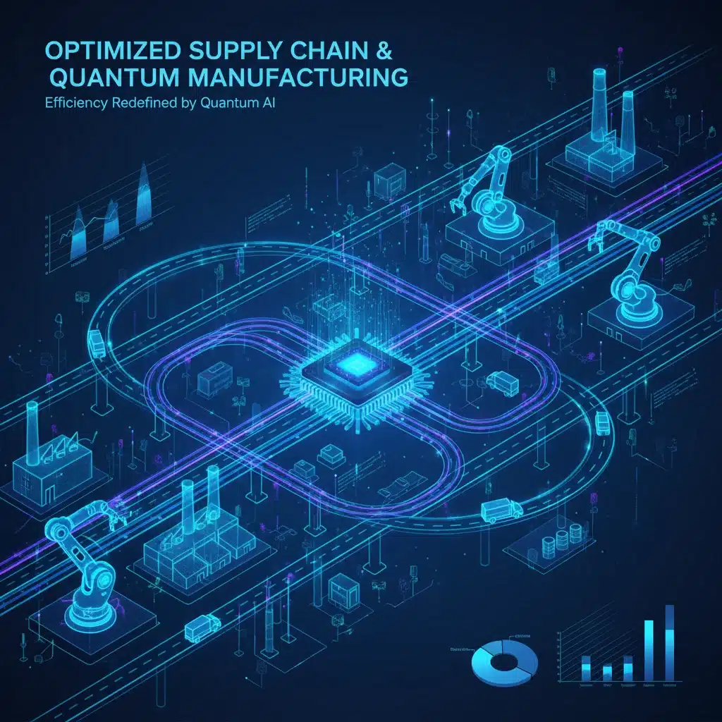 Quantum optimization enhancing supply chain and manufacturing efficiency.