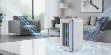 Master Your Wi-Fi 7 Router: Ultimate Performance Guide Modern Wi-Fi 7 router glowing with strong network signals in a home setting.