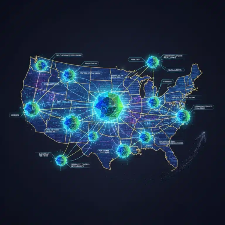 Decentralized Autonomous Organizations reshaping US news funding with blockchain technology.