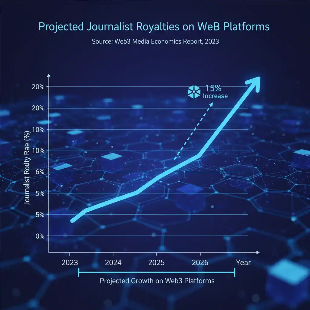 Projected 15% higher Web3 journalist royalties by 2026